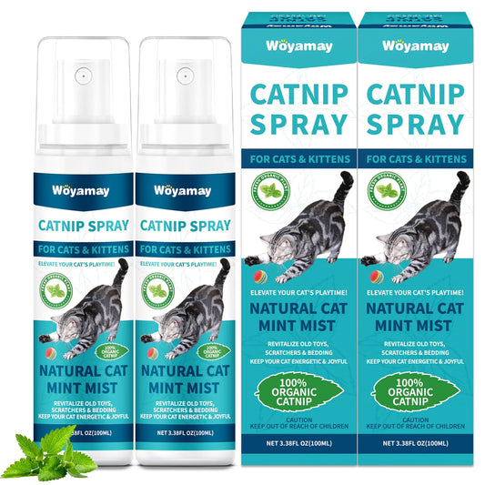 Woyamay Catnip Spray for Cats Natural Catnip for Cats and Kittens Cat Spray Catnip for Indoor Cats Catnip Mist Spray for Relieves Stress Calming Revives Toys & Scratching Posts 200 ml (6.76 Oz)