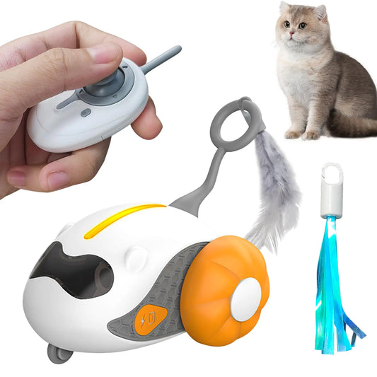 SwiftPaws Interactive Cat Toy with LED & Feathers
