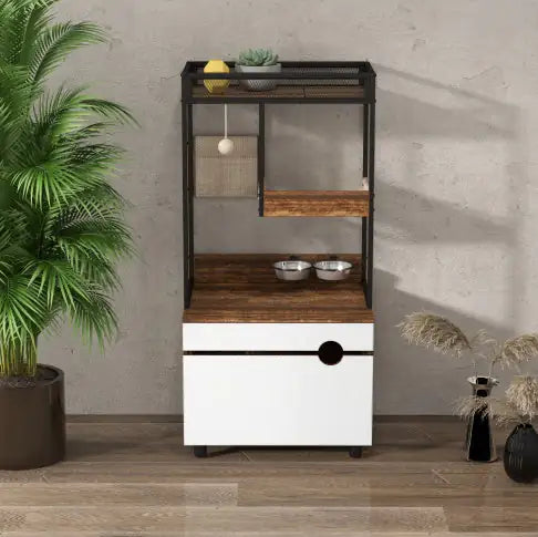 Cat Litter Enclosure with Tree Tower